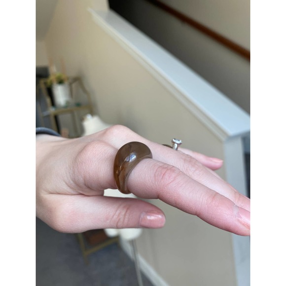 Brown chunky bubble ring, size 7.5 - Picture 5 of 8